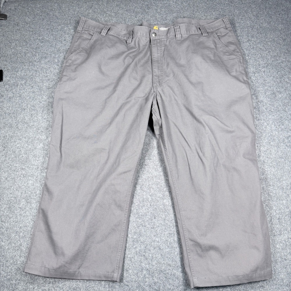 Carhartt Mens Relaxed Fit Canvas Utility Pants Gray Shadow 50x24 Workwear